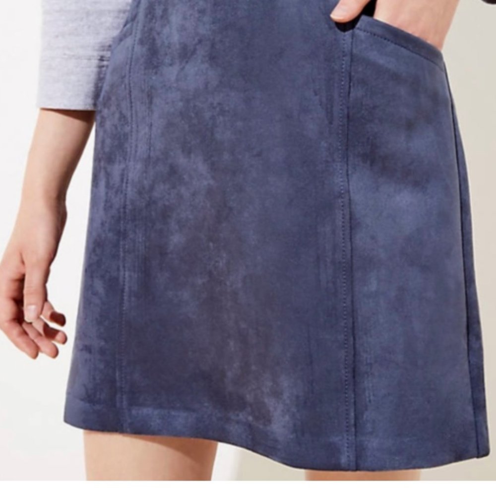 Loft Faux Suede Slate Blue Skirt